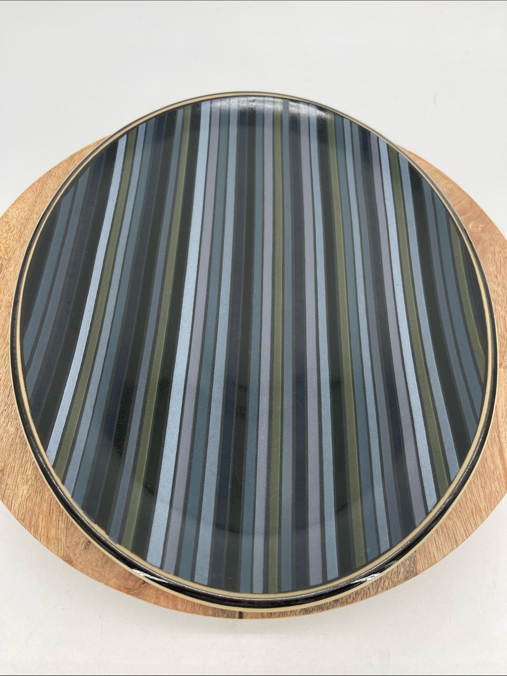 Denby Langley Serving Platter Discontinued Jet Stripes